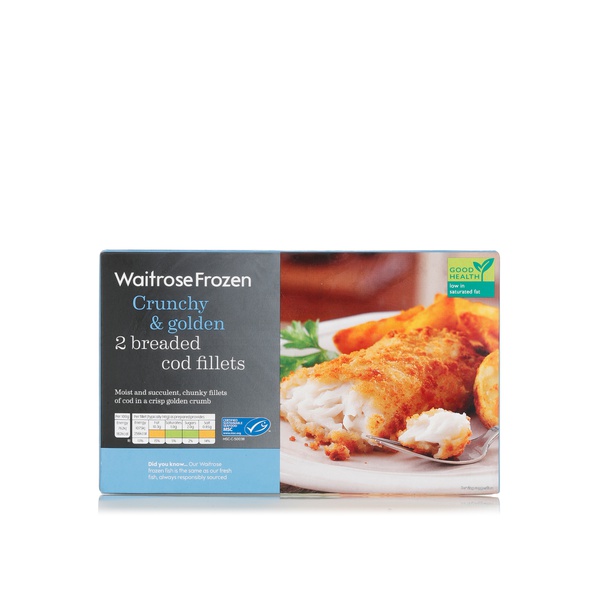 Waitrose frozen breaded cod fillets x2 300g