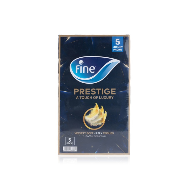Fine prestige facial tissues 3 ply 96 pieces 5 pack