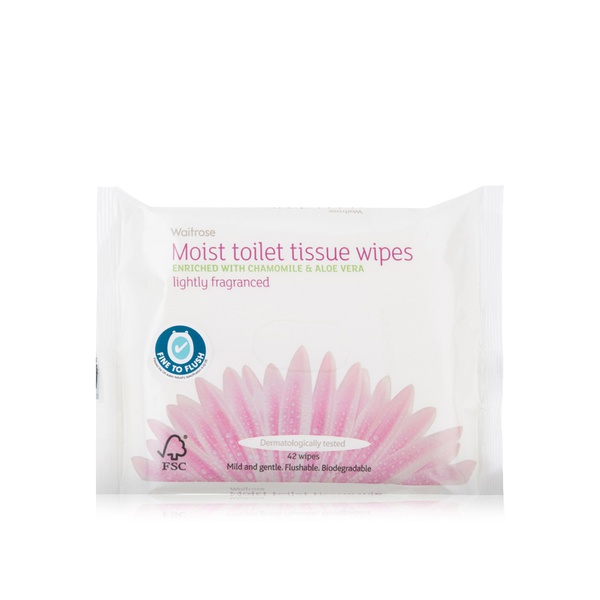 Waitrose moist toilet tissue lightly fragranced x42