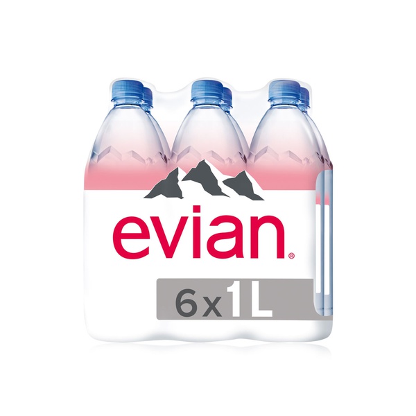 Evian natural mineral water 1ltr x6