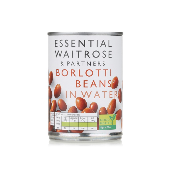 Essential Waitrose borlotti beans in water 400g