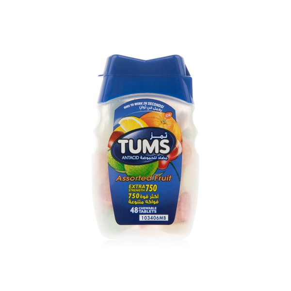 TUMS fruit antacid chewable tablets x48