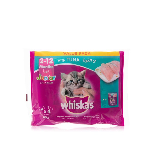 Whiskas 2-12 Months Junior Tuna Kitten Wet Food Value Pack 80g x 4s