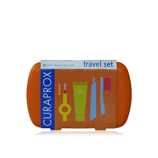 Curaprox travel set dental kit in orange