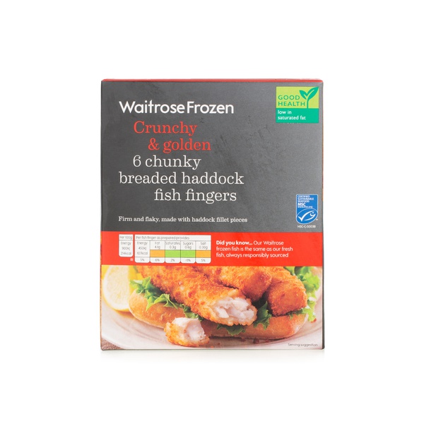 Waitrose chunky breaded haddock fish fingers 330g