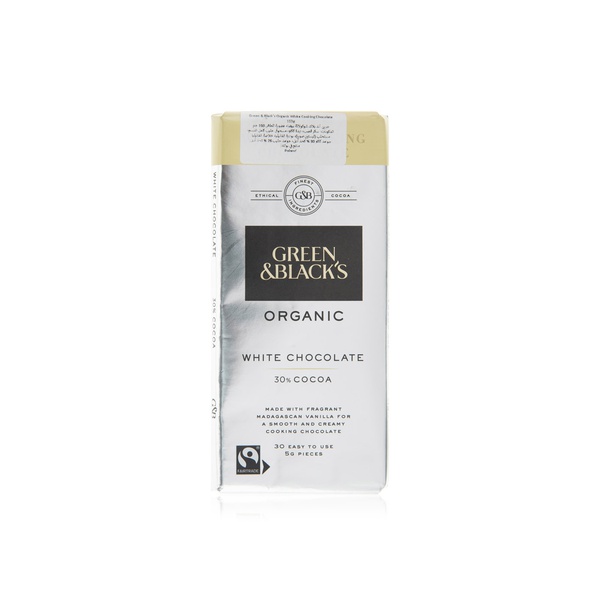 Green & Black's Organic White Cooking Chocolate 150g - Waitrose UAE ...