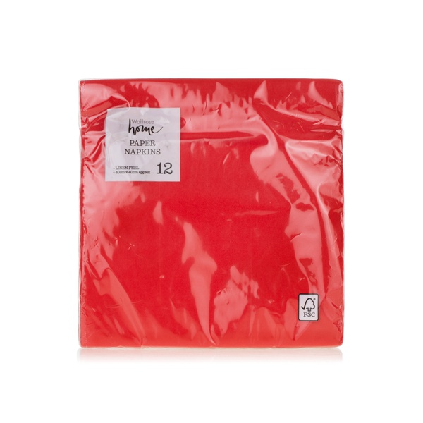 Waitrose Home linen feel red napkins x12