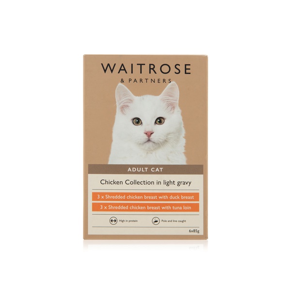 Waitrose Chicken Collection in Gravy Cat Food 6x85g