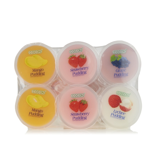 Cocon assorted fruit pudding cups x6 118g