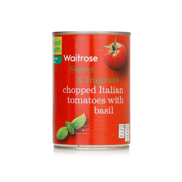 Waitrose chopped Italian tomatoes with basil 400g