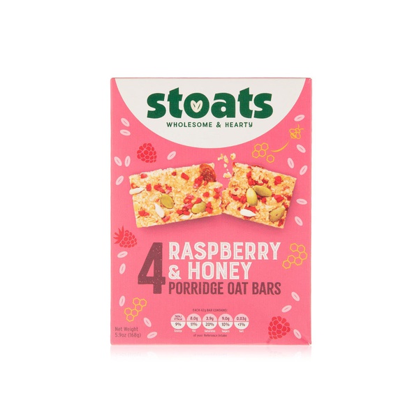 Stoats raspberry and honey porridge bars 4x42g