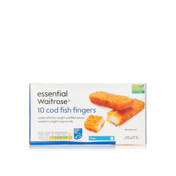 Essential Waitrose cod fish fingers 10s 300g