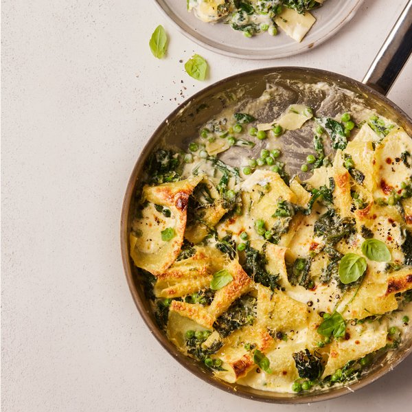 Quick artichoke, pea and spinach
