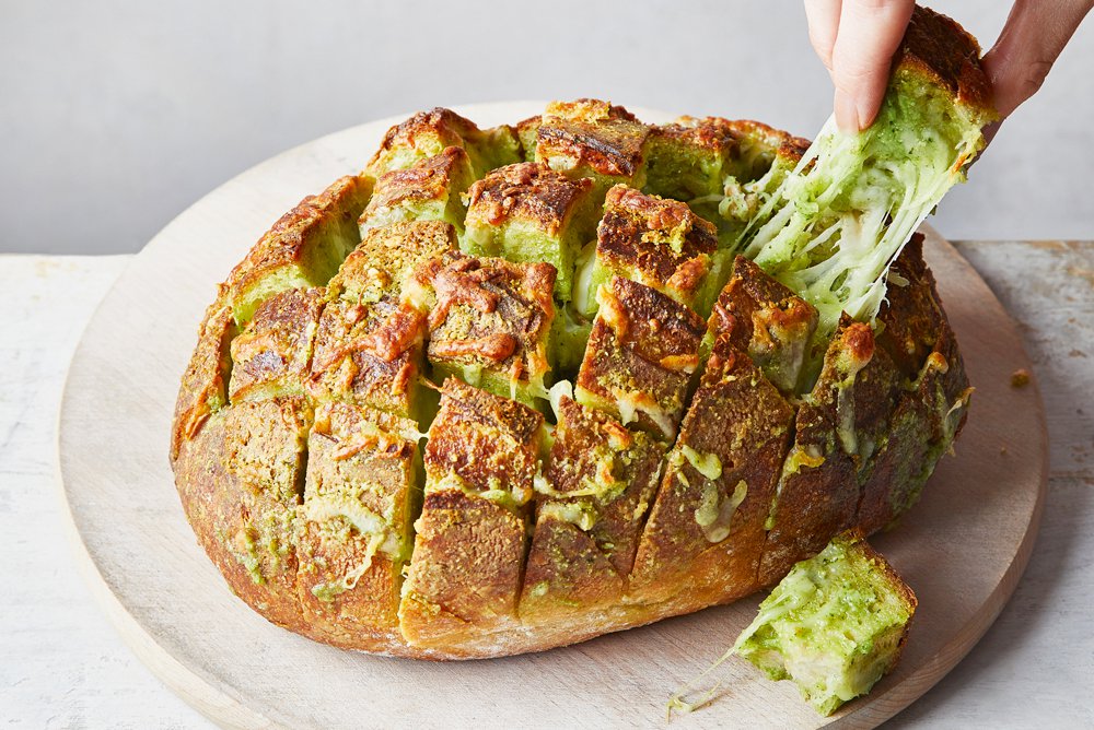 Cheesy pesto & garlic hedgehog bread recipe Waitrose UAE & Partners