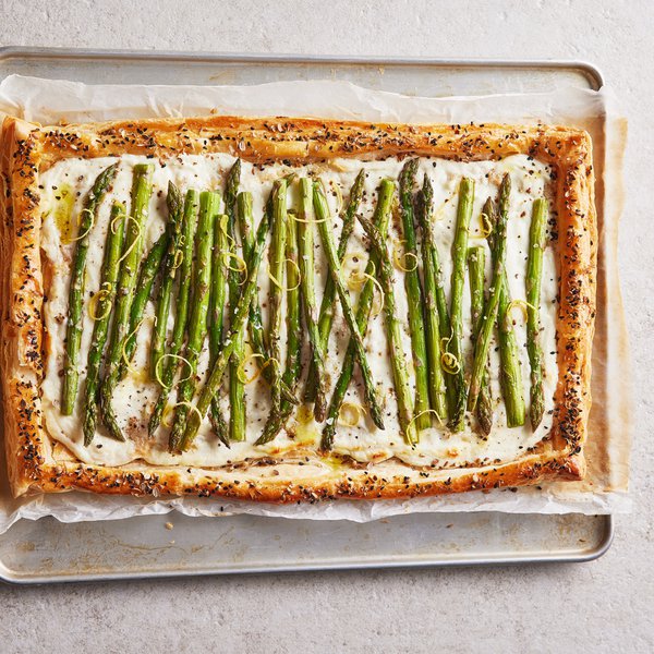 Asparagus &amp; whipped feta tart