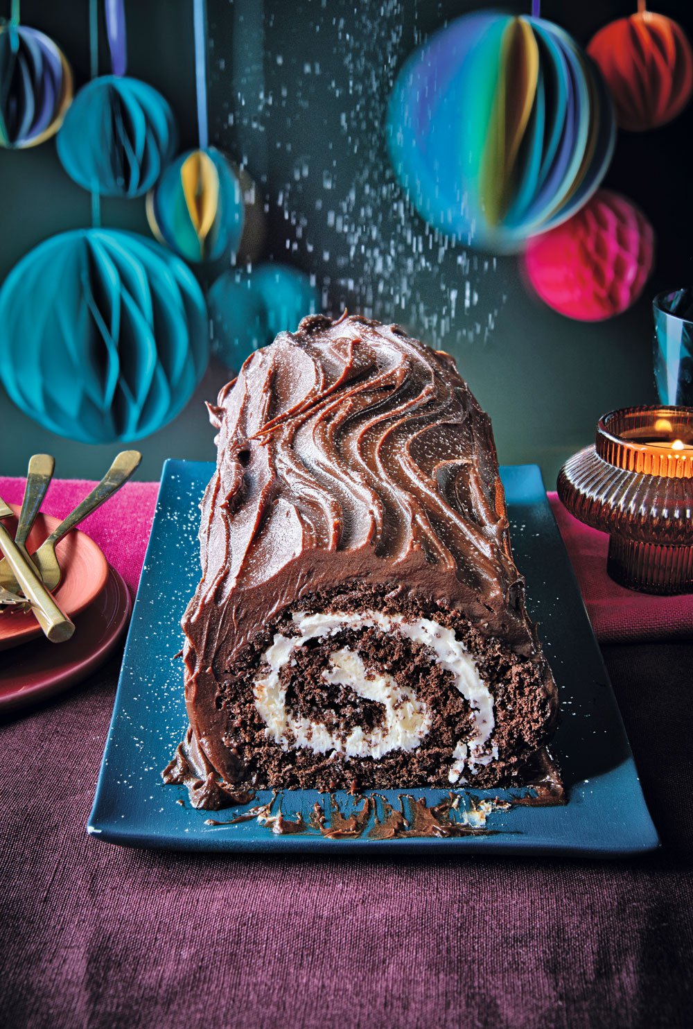 Chocolate yule log