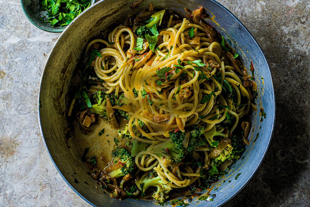 Caramelised onion & anchovy spaghetti recipe - Waitrose UAE & Partners