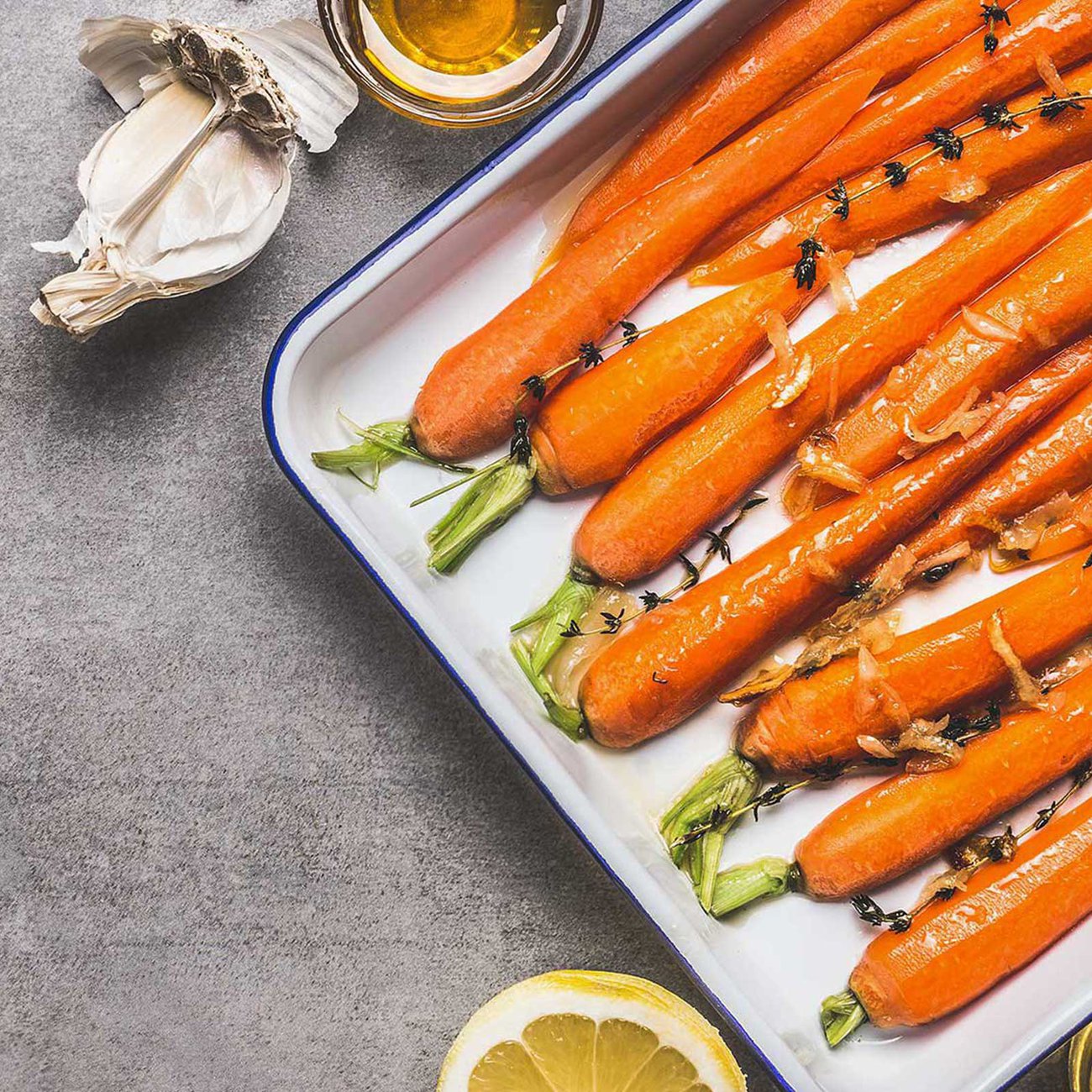 A drizzle of Honey on carrots before roasting for a sweeter flavour