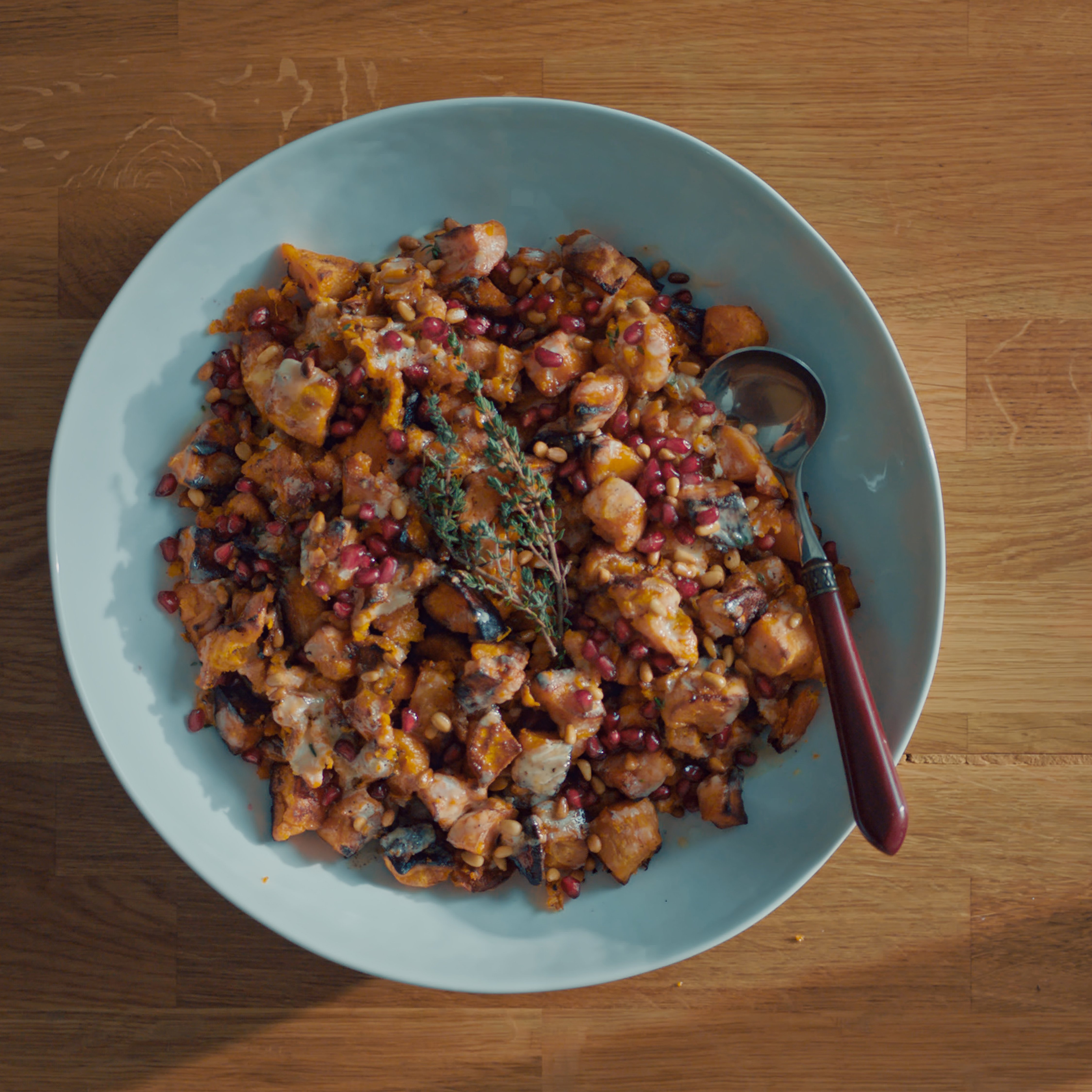 Dalia Dogmoch Soubra's roasted sweet potatoes with tahini and pine nuts