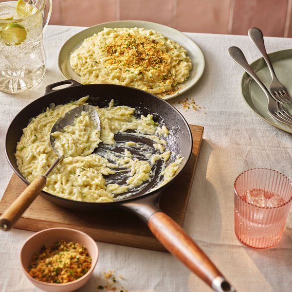 Broccoli, cauliflower &amp; cheese ‘orzotto’