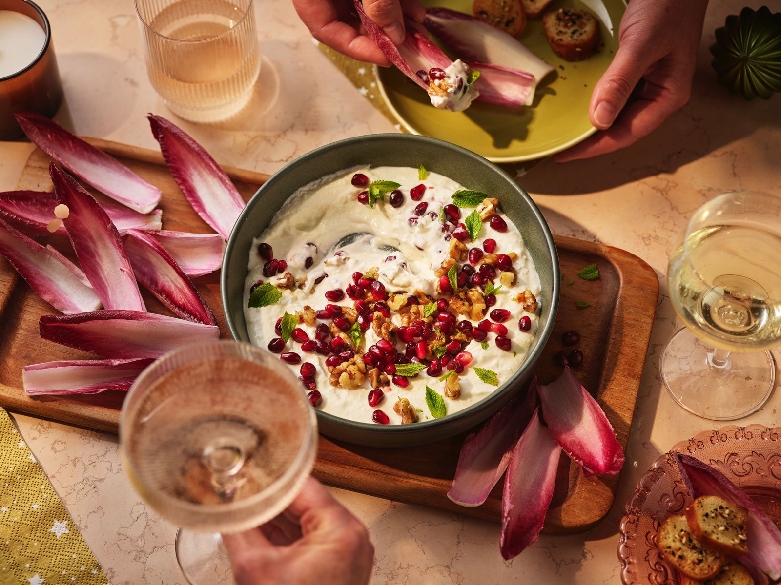Whipped feta & pomegranate dip