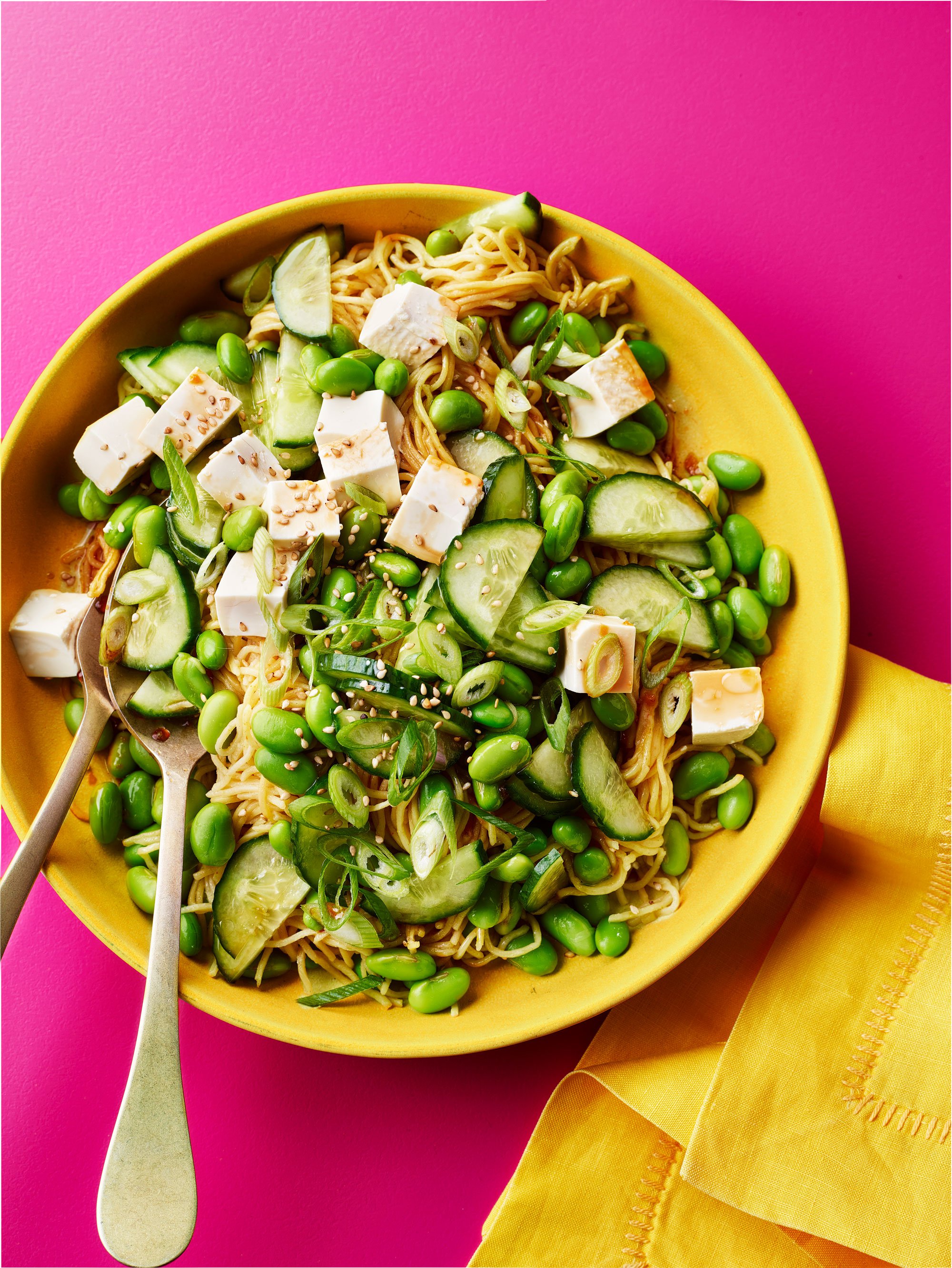 Edamame & tofu noodle salad