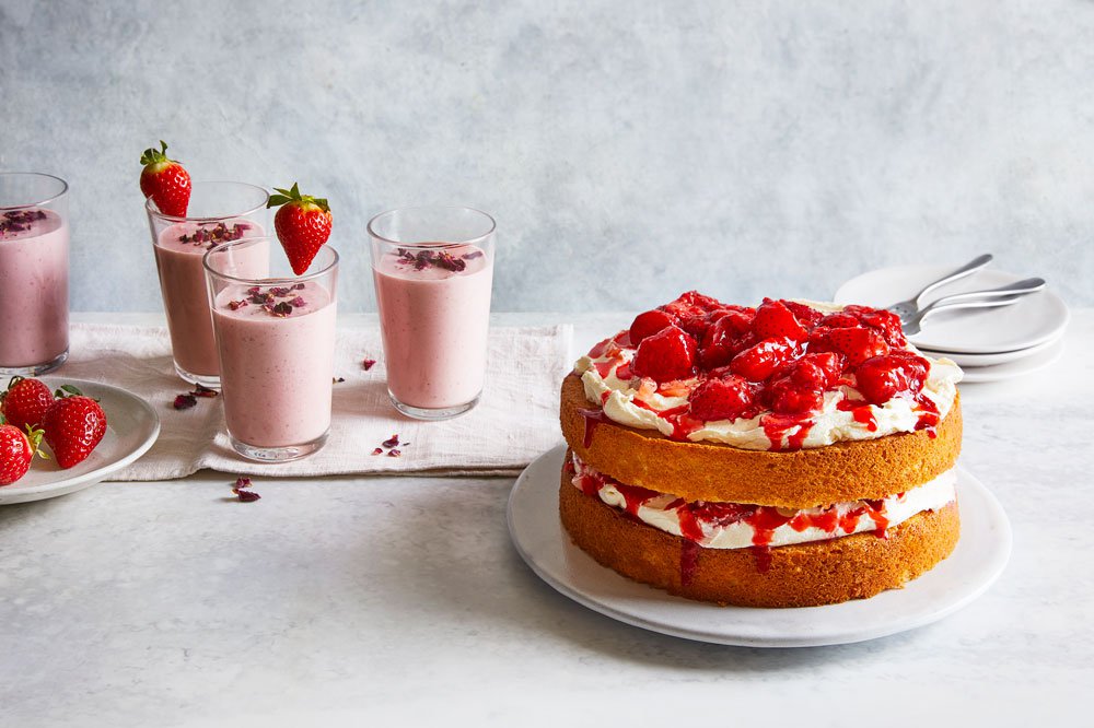 Chetna Makan's strawberries and cream cake