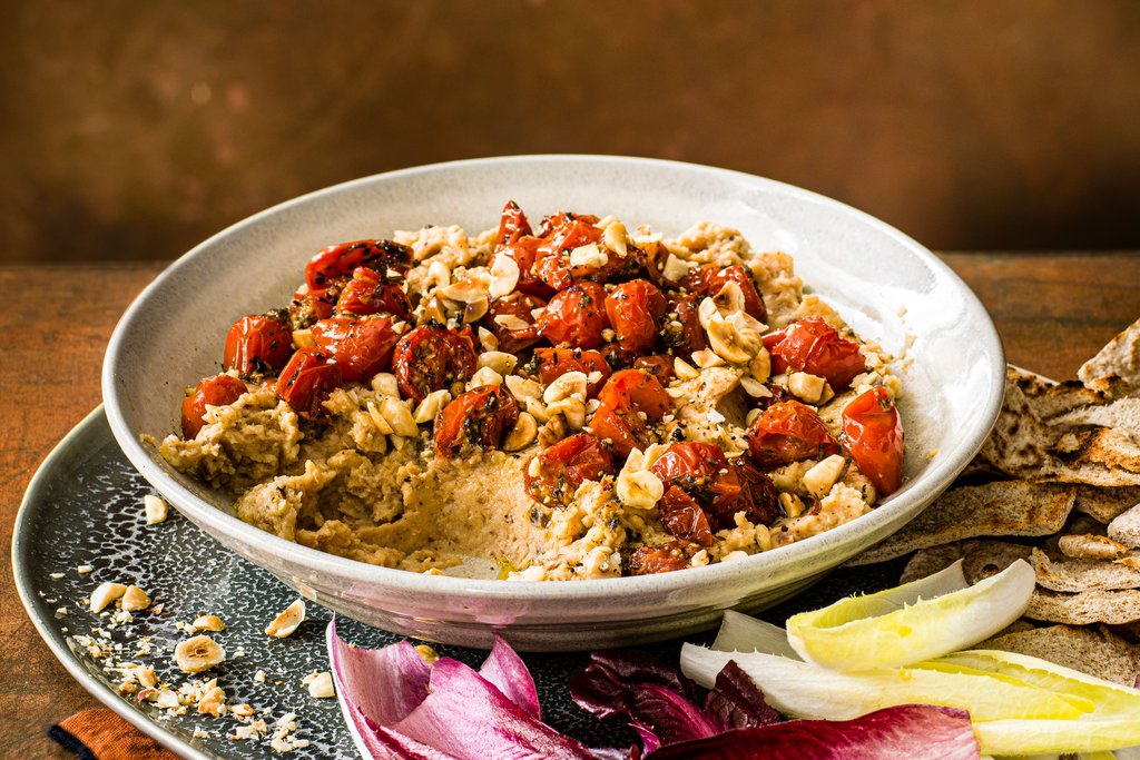 Parsnip, bean & hazelnut dip with sweet tomatoes recipe Waitrose UAE
