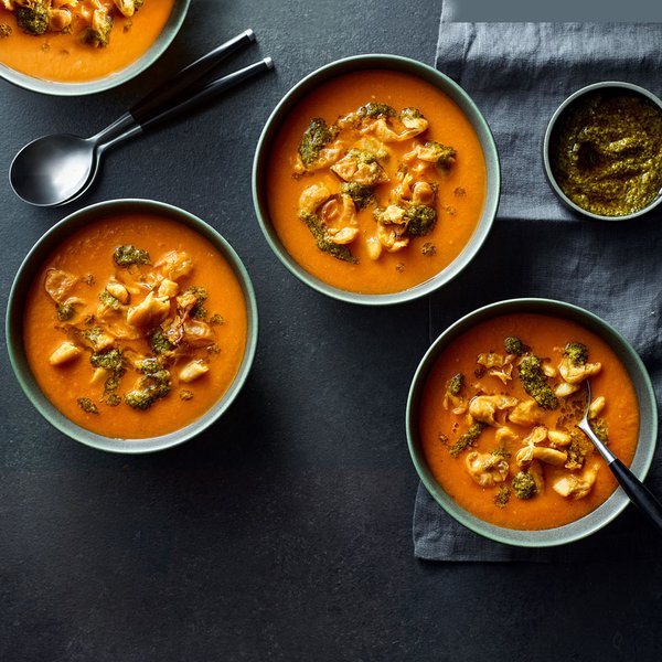 Roasted tomato and squash soup