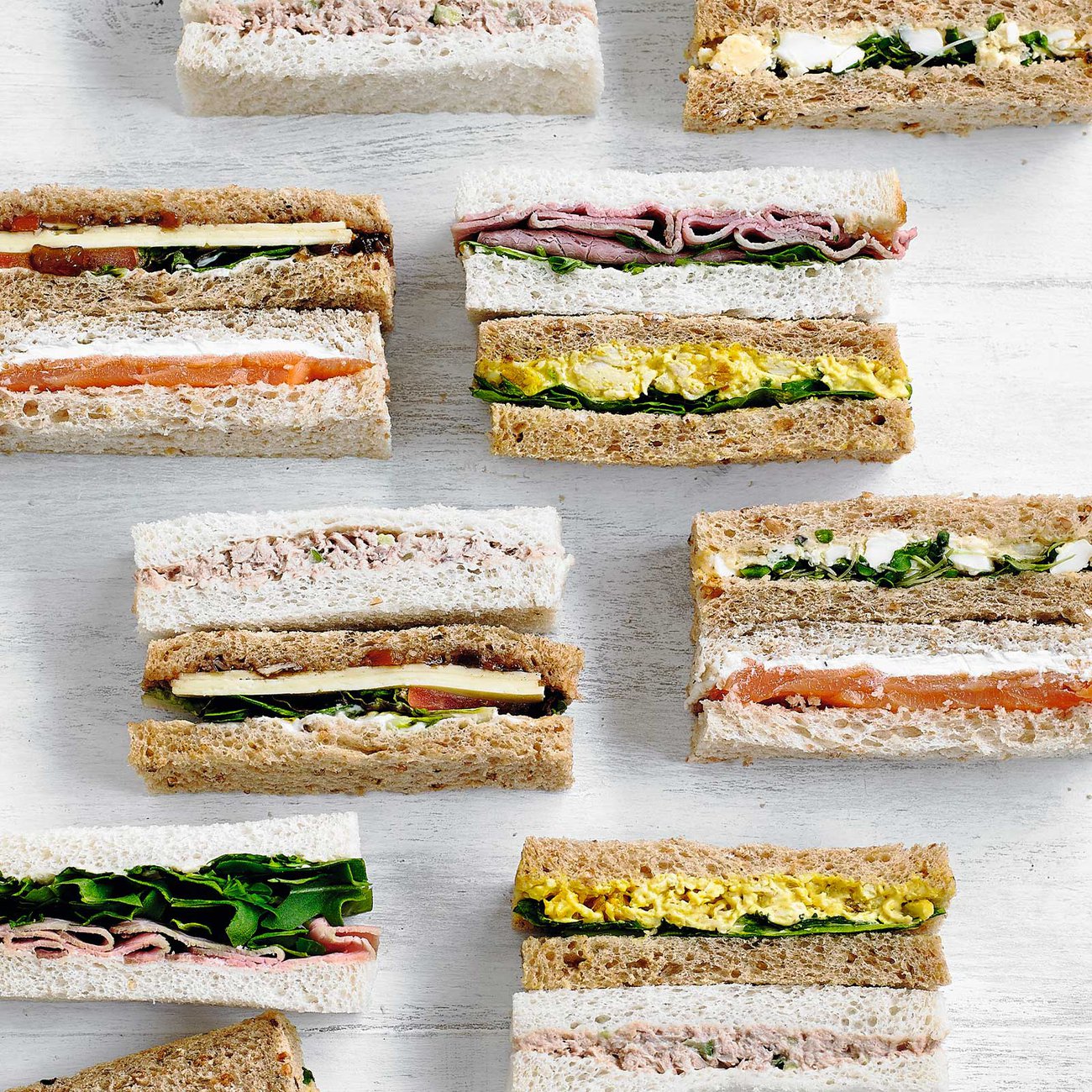 Finger sandwiches allow for a variety of flavours