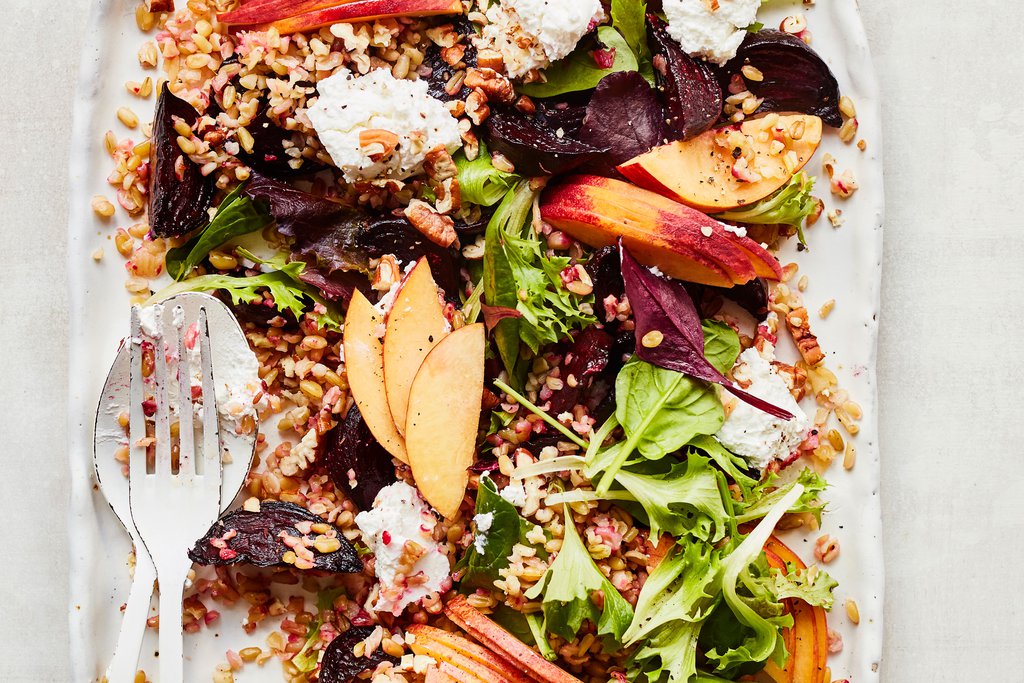 Beetroot, nectarine & goat’s cheese salad recipe Waitrose UAE & Partners
