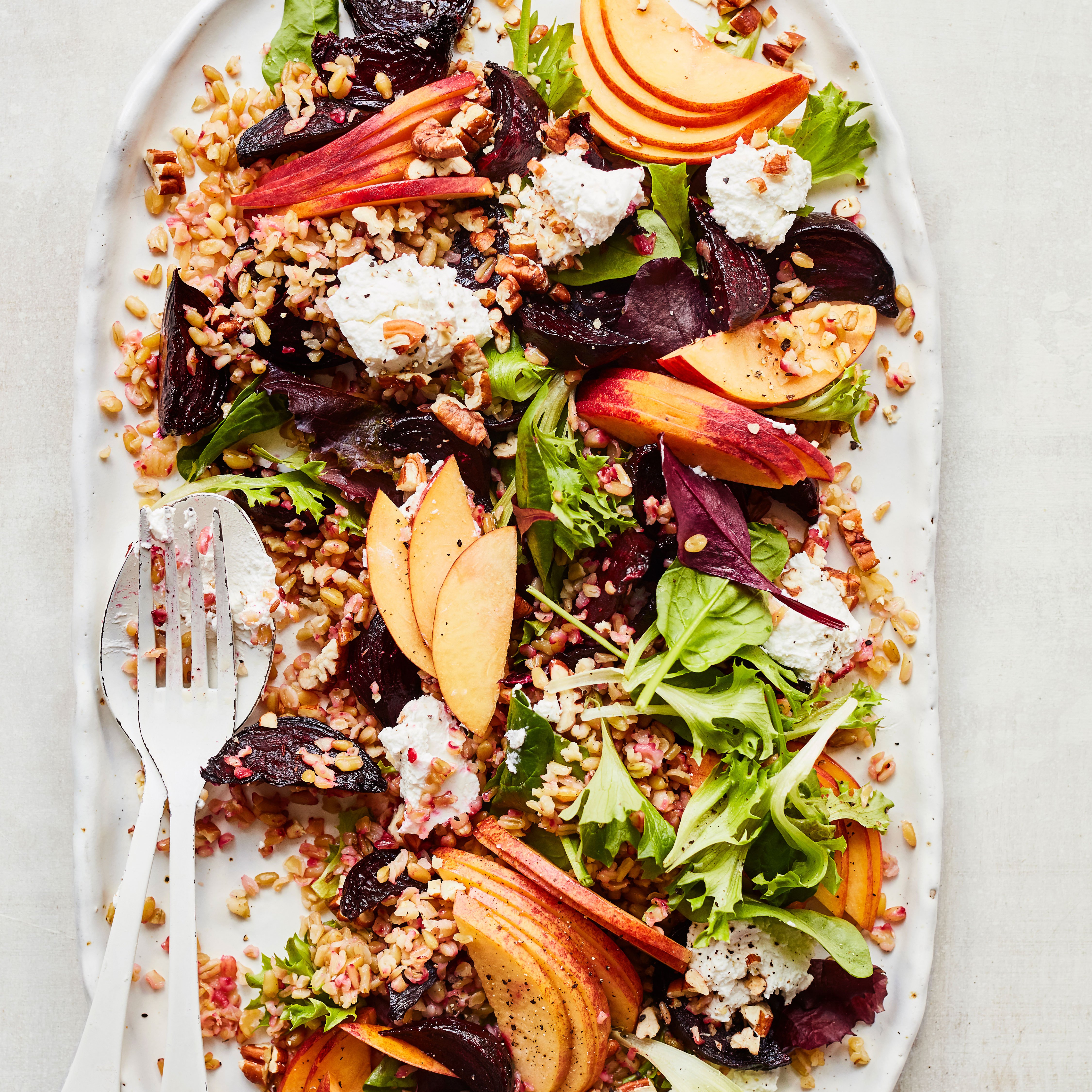 Beetroot, nectarine & goat’s cheese salad