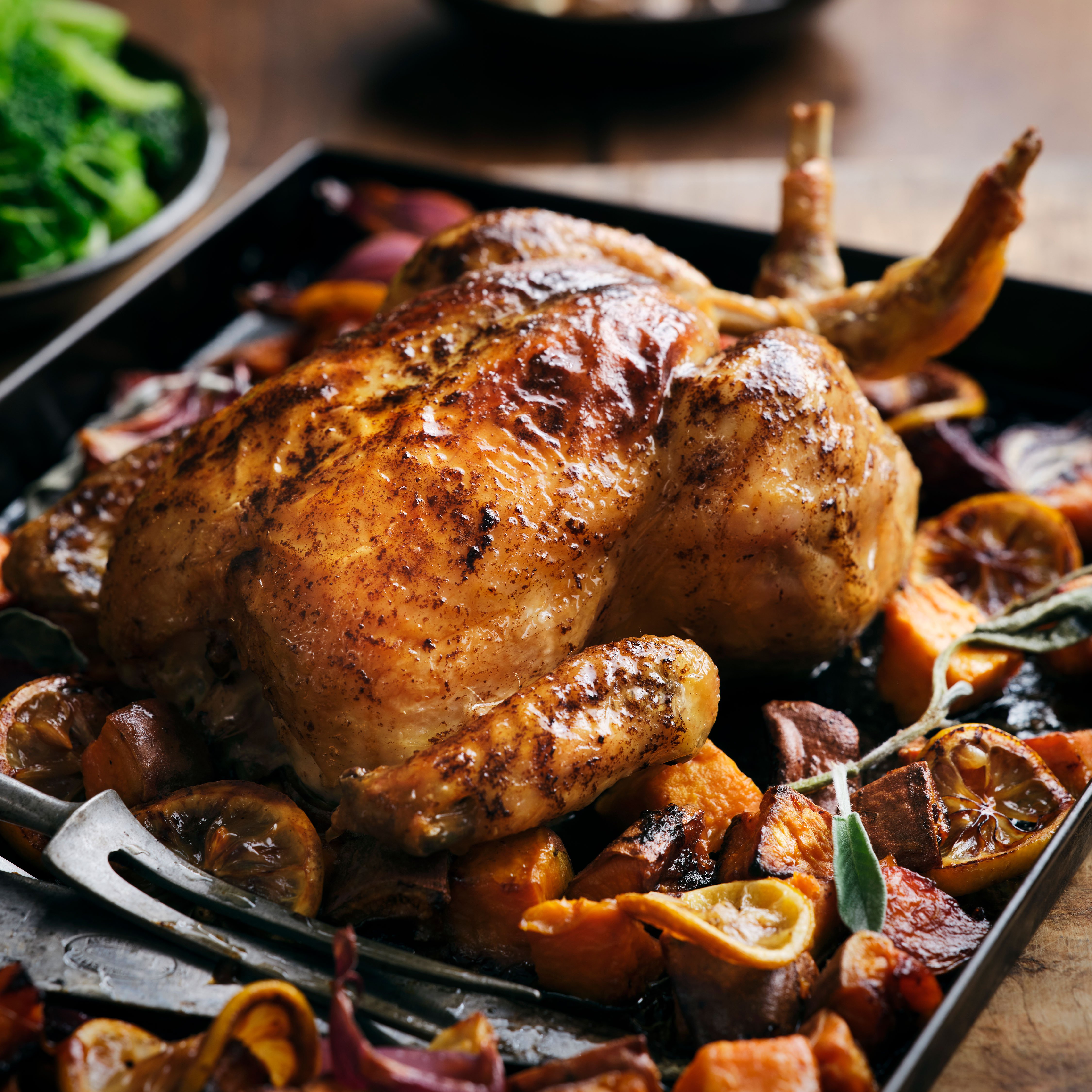 Black garlic butter chicken with black garlic mayo