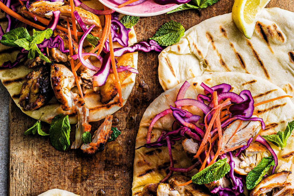 Chicken shawarma with easy flatbread recipe Waitrose UAE & Partners