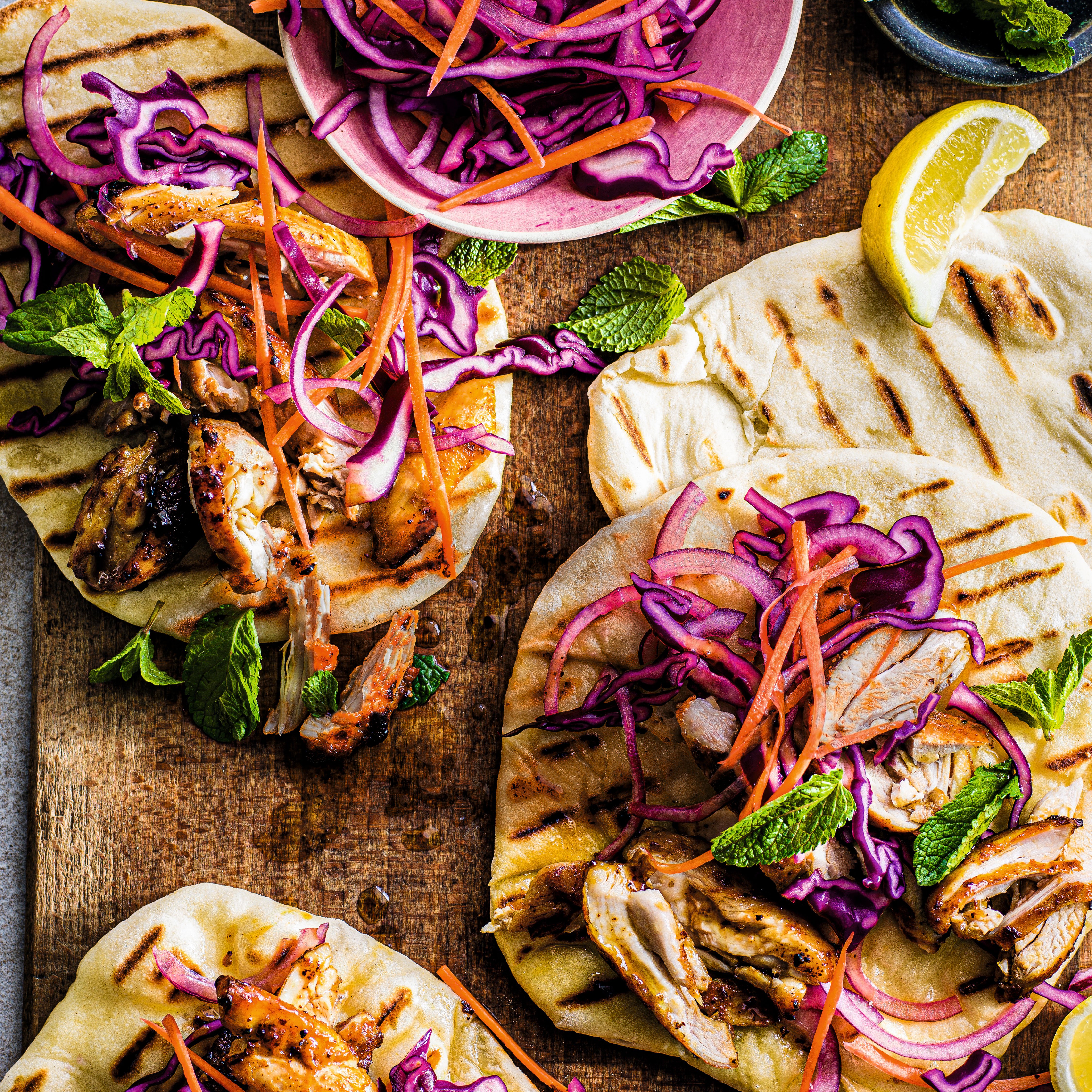 Chicken shawarma with easy flatbread