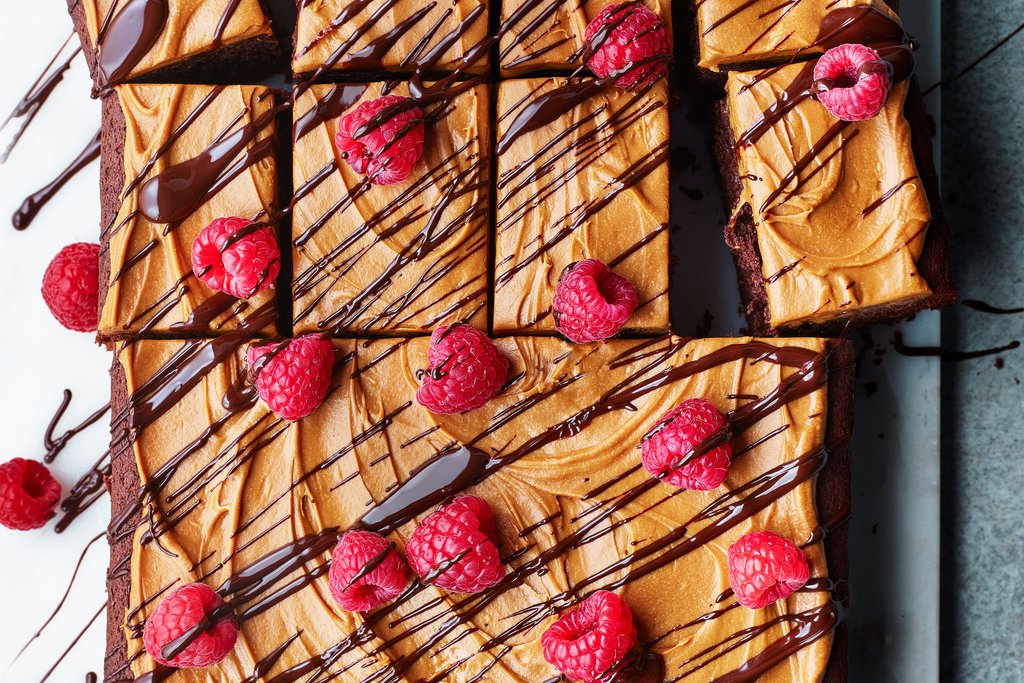 Chocolate & salted caramel traybake recipe Waitrose UAE & Partners