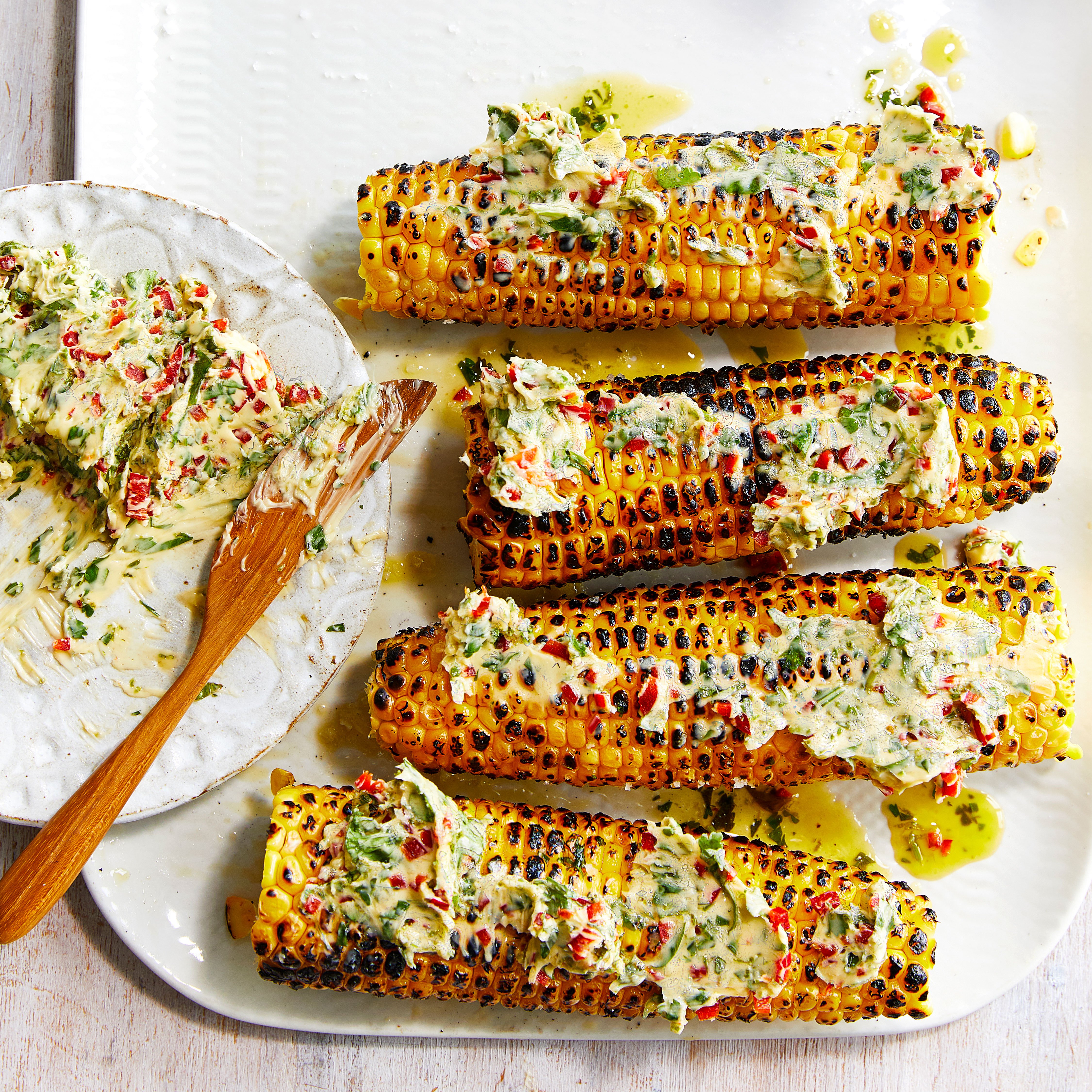 Grilled sweetcorn with chilli butter
