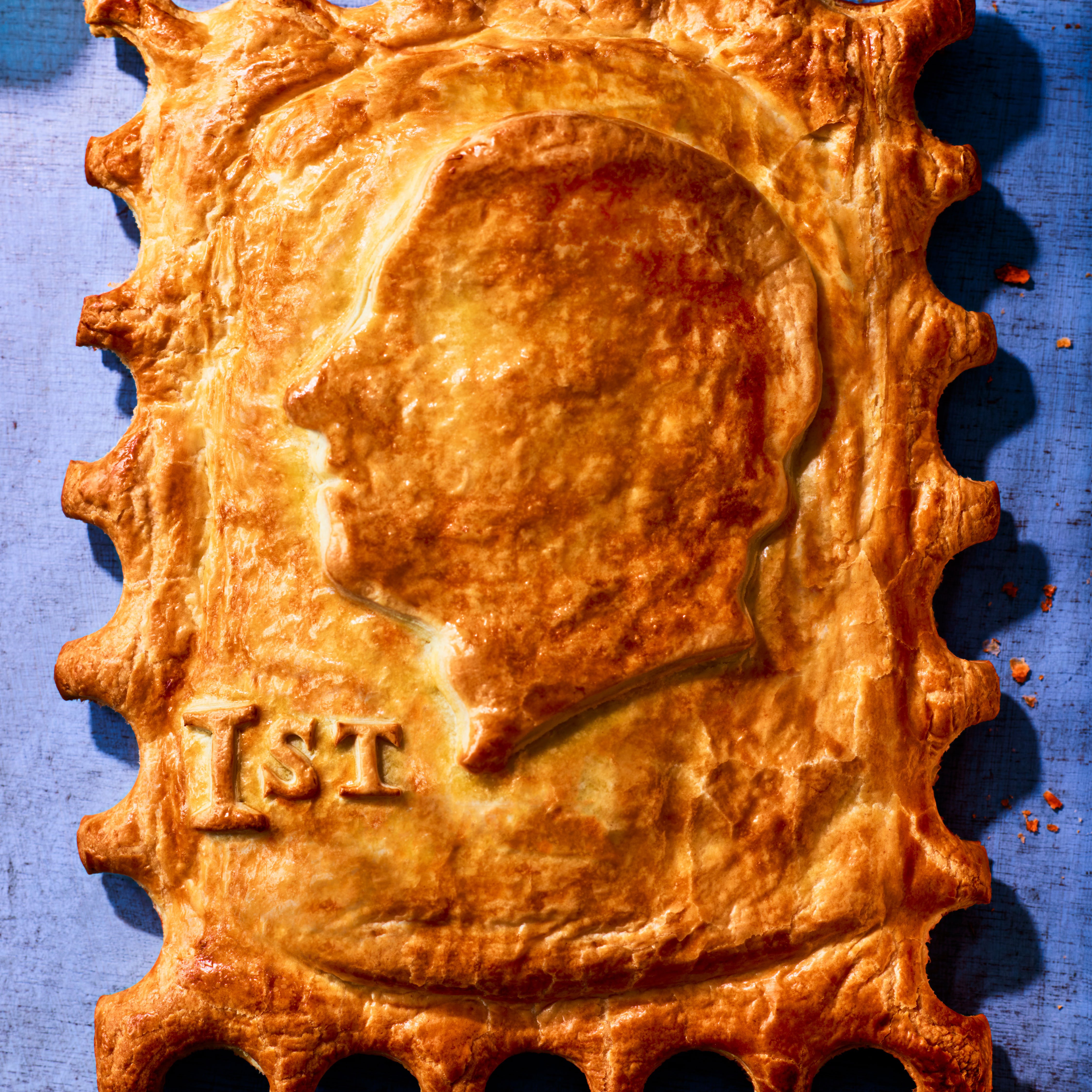 King Charles stamp salmon pie