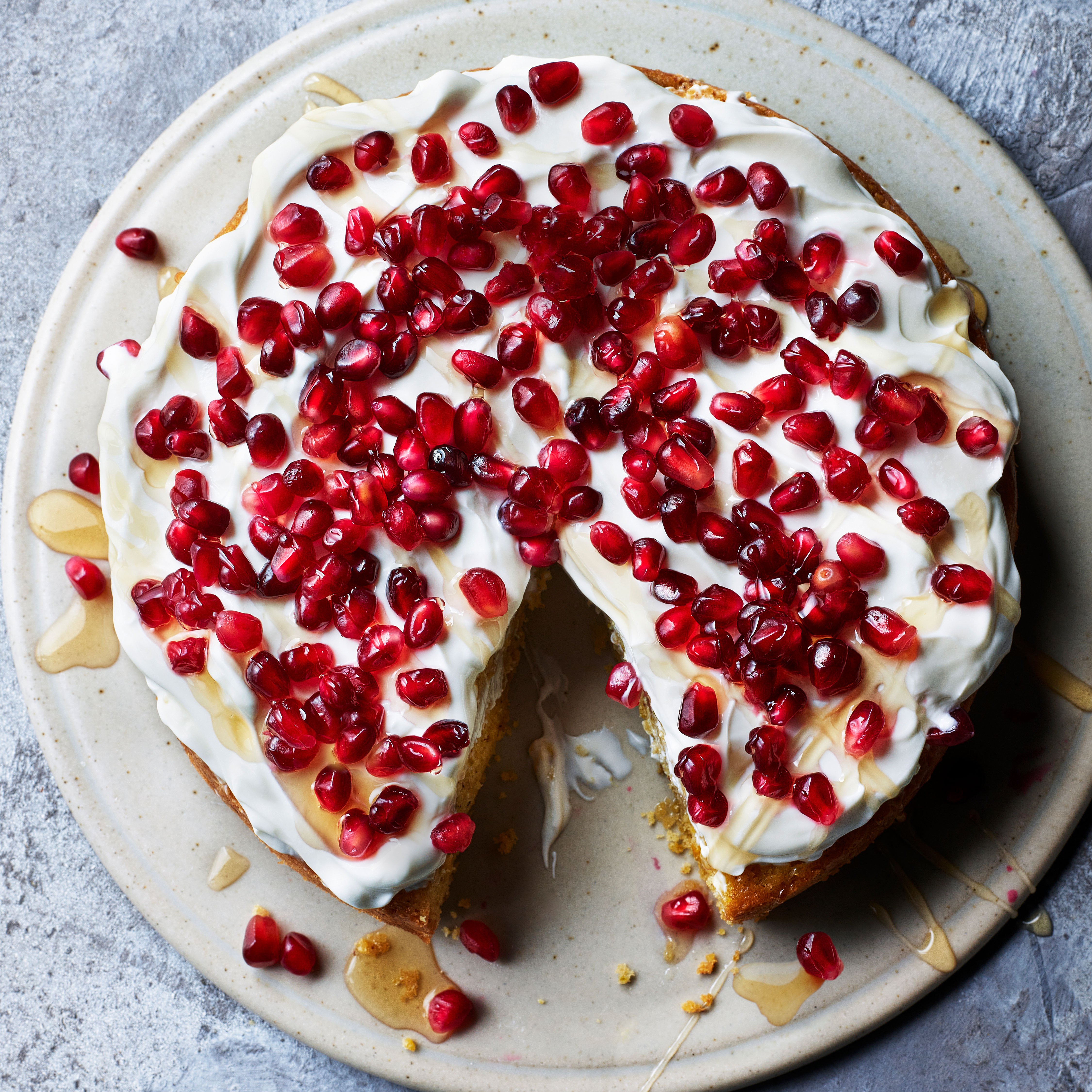 Pomegranate & pistachio cake