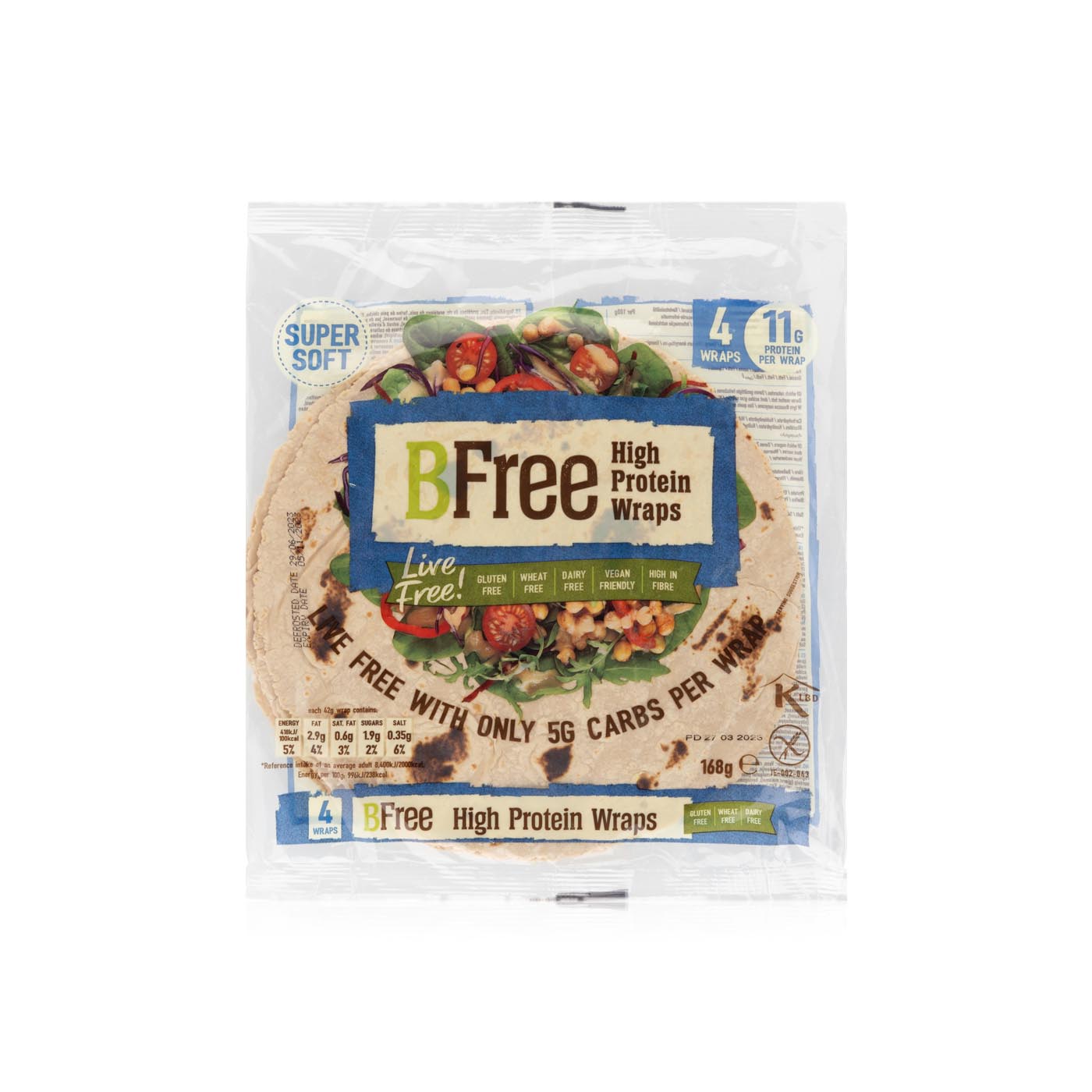 BFree High Protein Wraps 4s 168g - Waitrose UAE & Partners