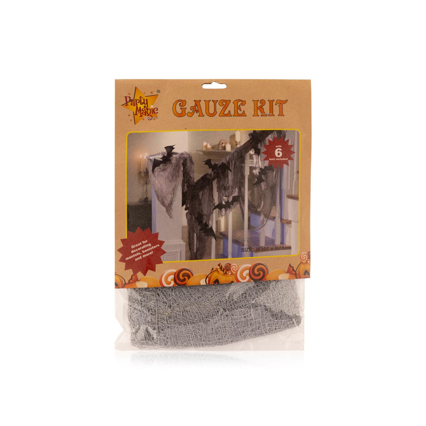 Party Magic Halloween gauze fabric kit with 6 bats Waitrose UAE