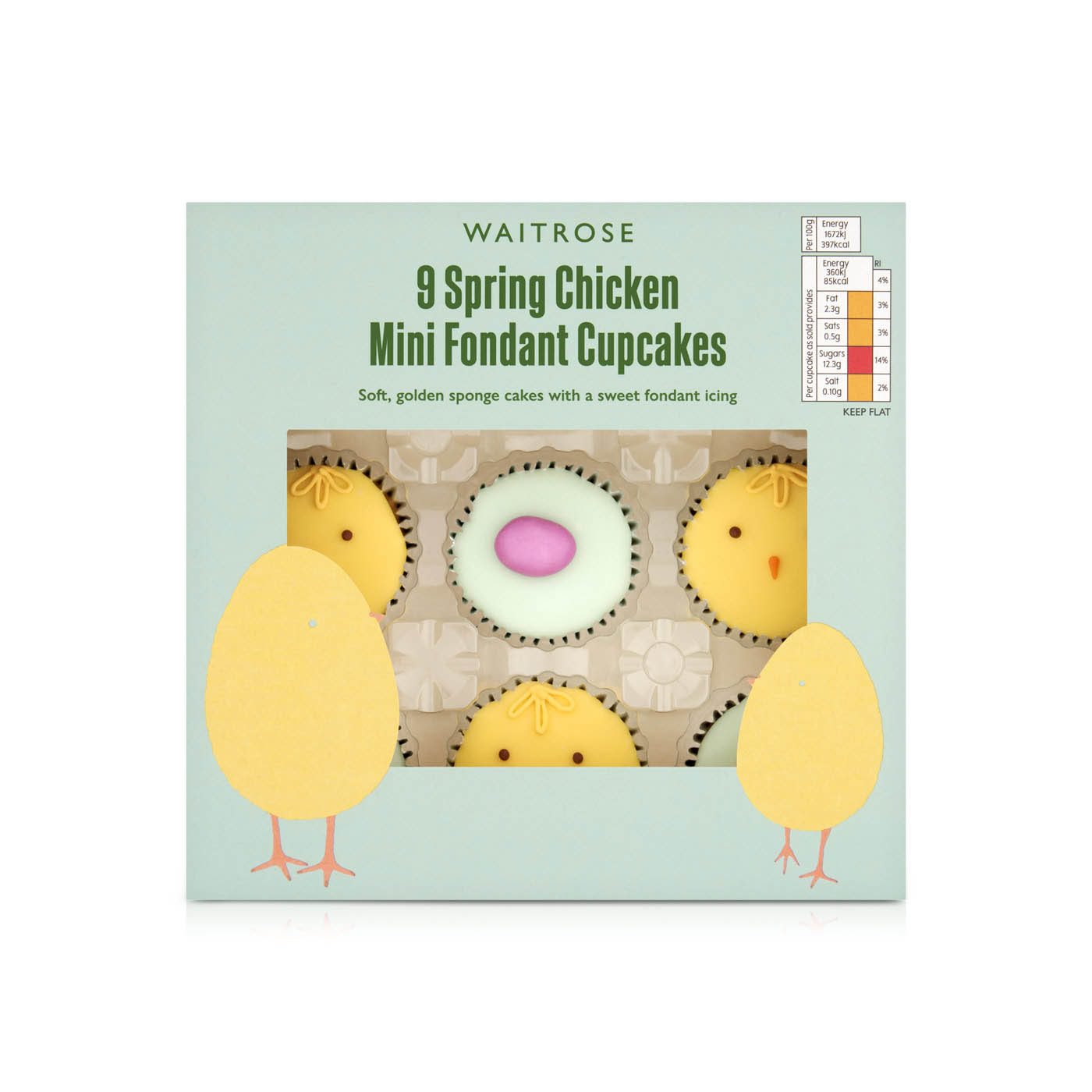 Waitrose Spring Chicken Mini Fondant Cupcakes x9 - Waitrose UAE & Partners