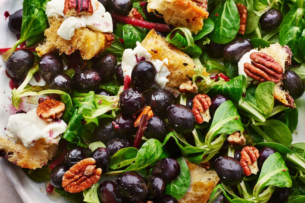 Roasted grape & goat’s cheese salad recipe Waitrose UAE & Partners