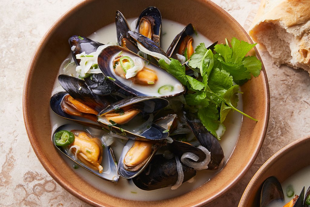 Spicy mussels with coconut & coriander recipe Waitrose UAE & Partners