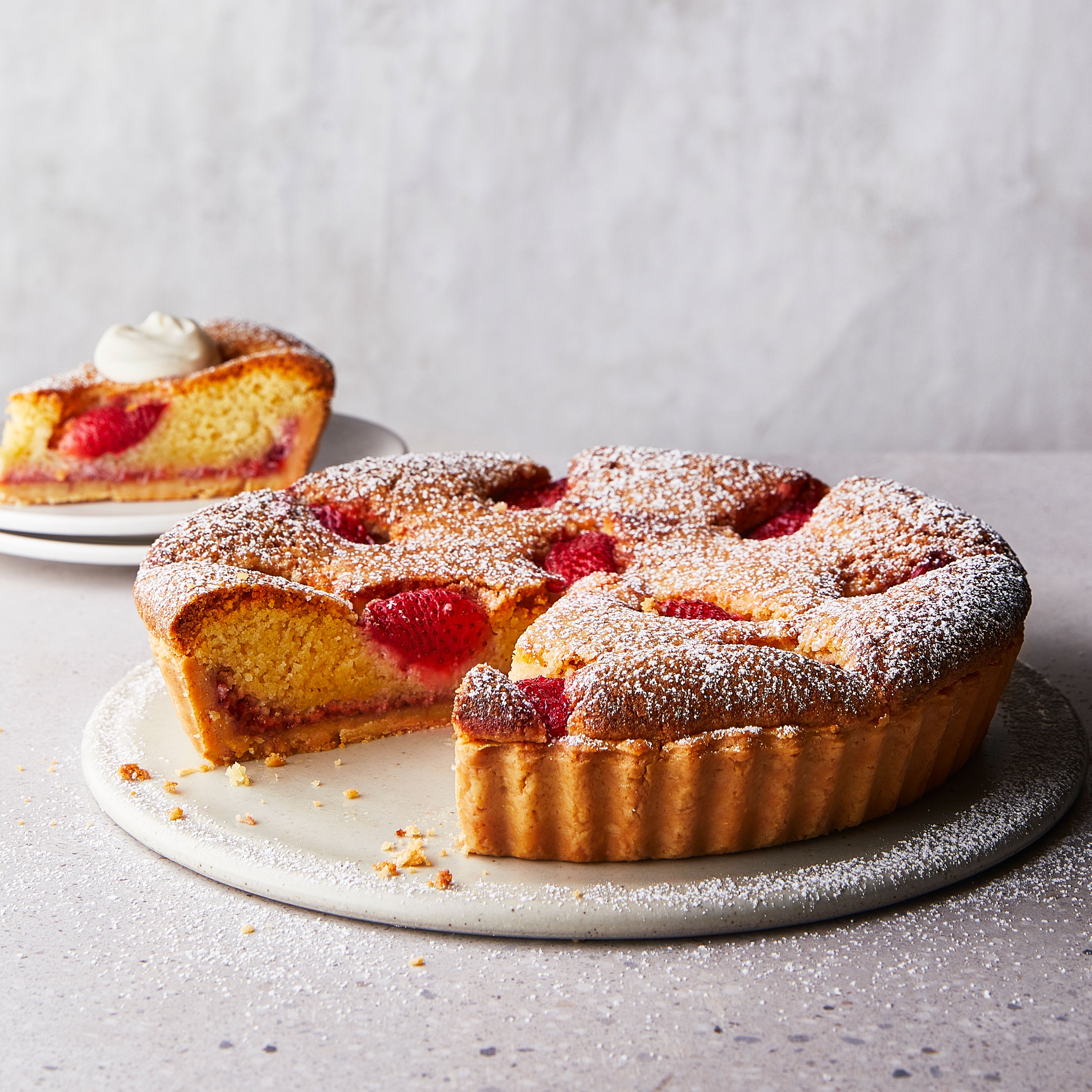 Strawberry & brown butter frangipane tart